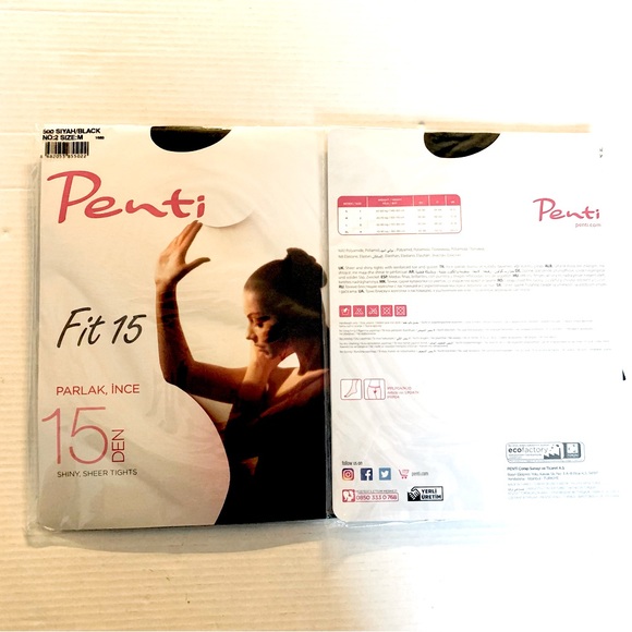 Bundle of 3 New packs 15 Den thin soft sheer black panthyhose tights size Medium - Picture 3 of 4